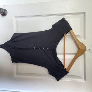 Black Button-up Bodysuit
